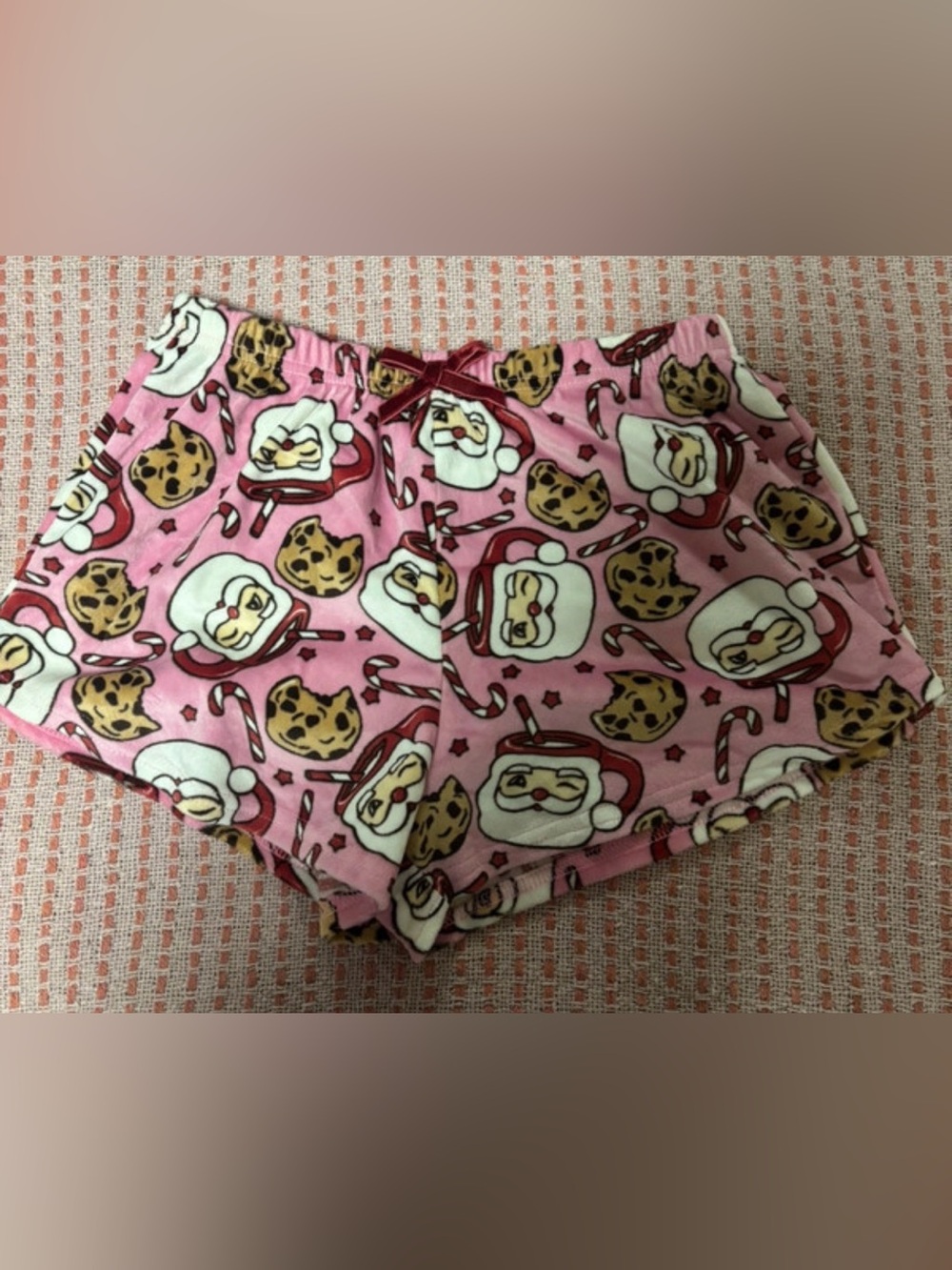 Women’s Pink Santa  Holiday Sleep Shorts